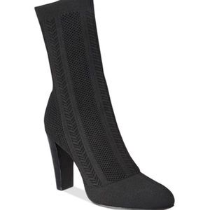 Charles David black heeled Shirley knitted herringbone bootie